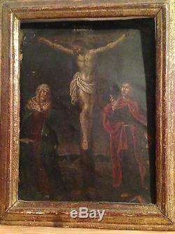 Ancien tableau Religieux Huile sur cuivre XVIIème XVIIIème Flamand Italie christ