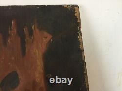 Ancien tableau XIXeme clé du paradis et porte de l enfer signé a identifier