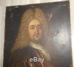 Ancien tableau XVIII è huile sur toile Portrait d'un noble familles royales roi