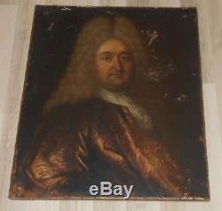 Ancien tableau XVIII è huile sur toile Portrait d'un noble familles royales roi
