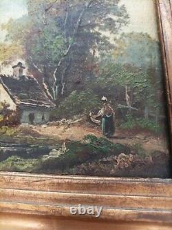 Ancien tableau huile sur bois BON ÉTAT TRES BELLE PEINTURE