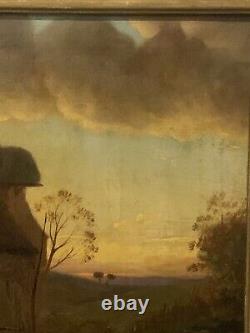 Ancien tableau huile sur panneau A. Aviat 1857