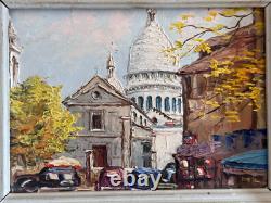 Ancien tableau huile sur panneau signé Robert Mas Paris Montmartre Dauphine