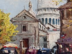 Ancien tableau huile sur panneau signé Robert Mas Paris Montmartre Dauphine