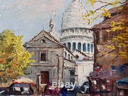 Ancien tableau huile sur panneau signé Robert Mas Paris Montmartre Dauphine