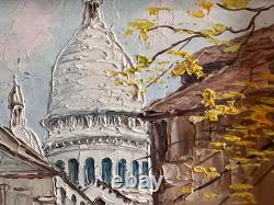 Ancien tableau huile sur panneau signé Robert Mas Paris Montmartre Dauphine