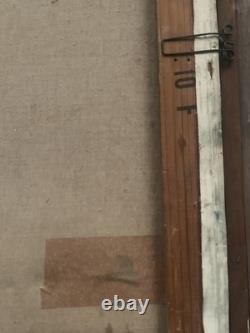 Ancien tableau huile sur toile peinture paysage canal de Venise gondole J. RAITO