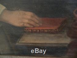 Ancien tableau huile sur toile portrait religieux 18ème