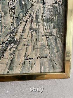 Ancien tableau huile sur toile représentant Montmartre Signé