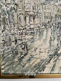 Ancien tableau huile sur toile représentant Montmartre Signé