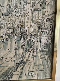 Ancien tableau huile sur toile représentant Montmartre Signé