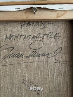 Ancien tableau huile sur toile représentant Montmartre Signé