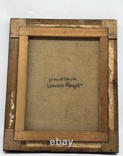 Ancien tableau huile sur toile signé Grosdidier Scène de course hippique Cad