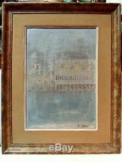 Ancien tableau huile sur toile vers 1930 signé déziré palais des doges venise
