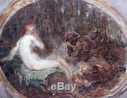 Ancien tableau huile toile amour! Signé Gabriel GUAY vers 1890 XIXe