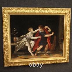 Ancien tableau mythologique peinture huile sur toile cadre 700 18ème siècle