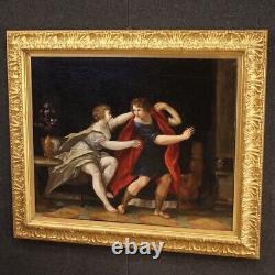 Ancien tableau mythologique peinture huile sur toile cadre 700 18ème siècle