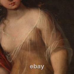 Ancien tableau nu femme allegorie de la peinture huile sur toile 17ème siècle