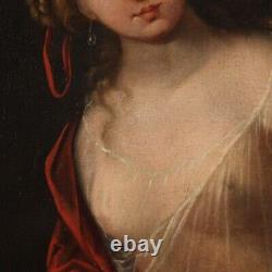 Ancien tableau nu femme allegorie de la peinture huile sur toile 17ème siècle