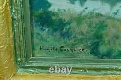 Ancien tableau paysage impressionniste Horace Raoul COLMAIRE Amiens Somme N°1