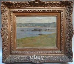 Ancien tableau paysage impressionniste Jean de LA HOUGUE cadre MONTPARNASSE