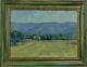 Ancien tableau paysage provençal Arbre couleur fauve 1900 Alpilles hst cadre