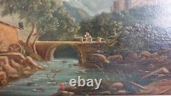 Ancien tableau peinture à l'huile sur toile