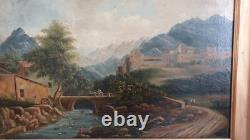 Ancien tableau peinture à l'huile sur toile