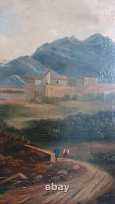 Ancien tableau peinture à l'huile sur toile