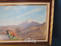 Ancien tableau peinture huile montagne Etienne Albrieux pays Allevard 1942