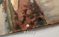 Ancien tableau peinture huile sur bois signé C. Cipra paysage de France c. 1930