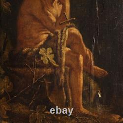 Ancien tableau peinture religieuse huile sur panneau Saint Jean Baptiste 700