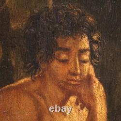 Ancien tableau peinture religieuse huile sur panneau Saint Jean Baptiste 700