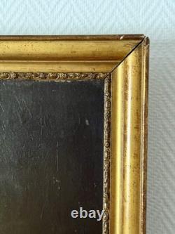 Ancien tableau portrait XIX 19 homme peinture hst cadre bois doré