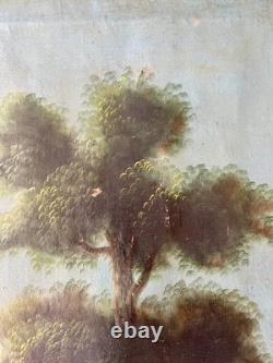 Ancien tableau religieux XVIII XIX Jésus Christ saint ange vierge Marie peinture