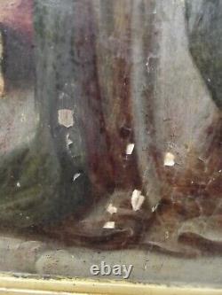 Ancien tableau religieux le couronnement de la viege hsp XVII XVIII à dater