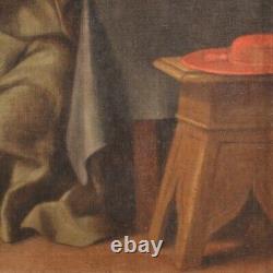 Ancien tableau religieux peinture Saint Bonaventure 600 huile sur toile saint