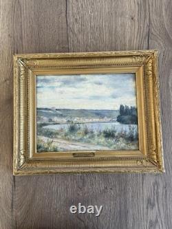 Ancien tableau signé Albert Brument paysage huile sur panneau
