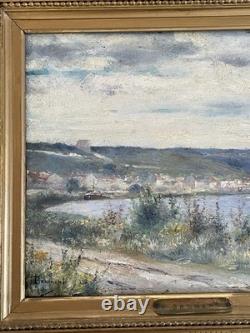Ancien tableau signé Albert Brument paysage huile sur panneau