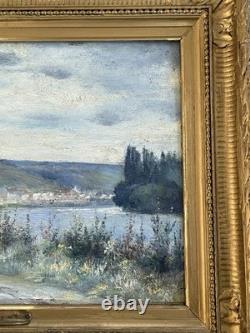 Ancien tableau signé Albert Brument paysage huile sur panneau