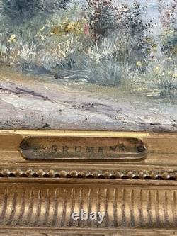Ancien tableau signé Albert Brument paysage huile sur panneau