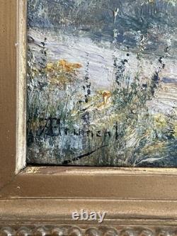 Ancien tableau signé Albert Brument paysage huile sur panneau