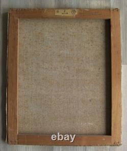 Ancien tableau signé huile sur toile école du 20ème surréalisme