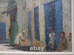Ancien très beau tableau orientaliste signé Raymond Tellier 1931 Tunisie Tunis