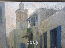 Ancien très beau tableau orientaliste signé Raymond Tellier 1931 Tunisie Tunis