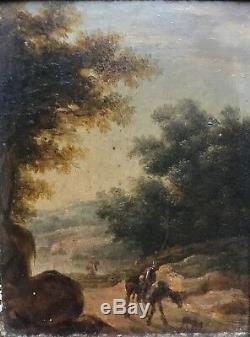 Ancienne paire de tableaux sur bois- Ecole Flamande du XVIIIème siècle