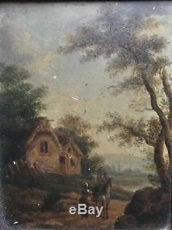 Ancienne paire de tableaux sur bois- Ecole Flamande du XVIIIème siècle