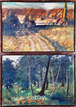 Anciens TABLEAUX Deux Huiles / TOILE Signées Louis Anatole TOUSSAINT 1856-1919