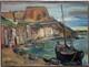 Antoine Gianelli 1896-1983 Ancien Tableau signé Paysage Port Bonifacio Corse