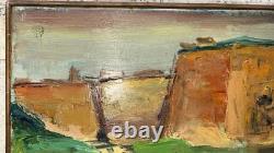 Antoine Gianelli 1896-1983 Ancien Tableau signé Paysage Port Bonifacio Corse